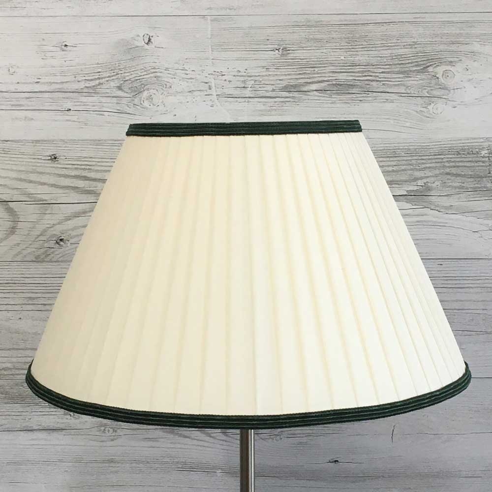 Pleated Cream with Green Trim